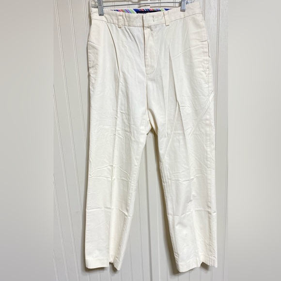 Tommy Hilfiger Cream Pants with Striped Waistband 30/30 - Picture 1 of 7